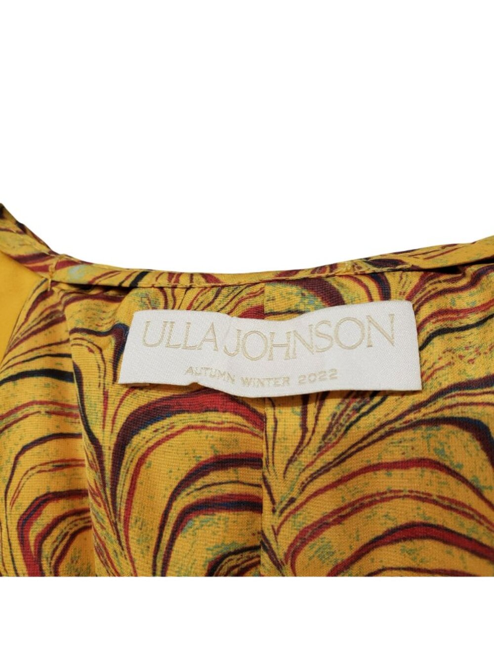 Ulla Johnson $795 Gwen Tiger's Eye Puff Sleeve Pleated Mini Dress Gold Funky - Picture 5 of 16